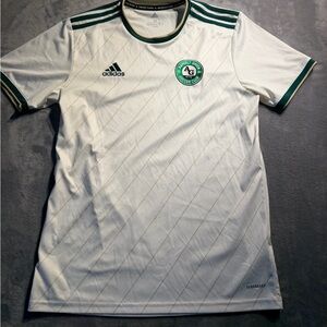 Asphalt White Soccer Jersey with Green Trim